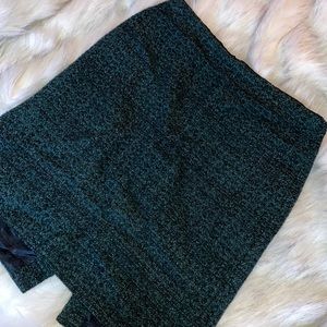 JCrew Sparkly Green Tweed Skirt
